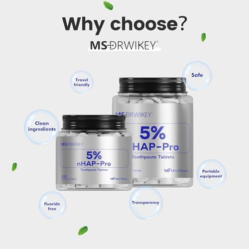 MSDRWIKEY Fluoride‑Free Toothpaste Tablets, 5% nHAP‑Pro Chewable Toothpaste Tabs, Zero‑Waste Travel Oral Care Tablets for Adults, Mint Flavor - Image 5