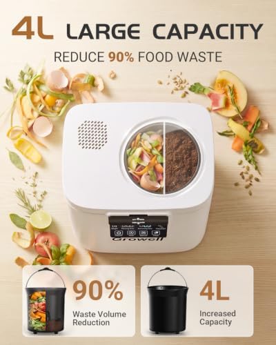 Growell Electric Composter for Kitchen,4L Countertop Food Waste Compost Bin - Image 3