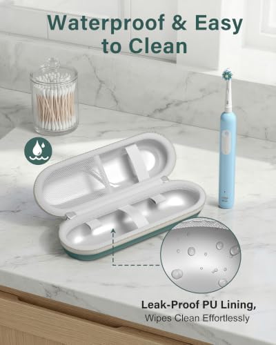 ProCase Toothbrush Travel Case for Oral-B/Oral-B Pro 1000 1500 5000 7000 7500 6000 9600/Philips Sonicare 4100 5100 1100 6100 5300 Oral-B iO Electric Toothbrush Portable Hard Container -Darkgreen - Image 3