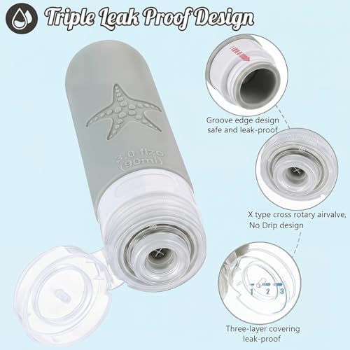 18 Pack Travel Bottles for Toiletries, Leak Proof, TSA Approved 3oz - Image 4