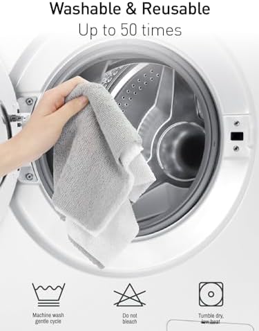 Fantasticlean Microfiber Cleaning Cloth Roll- 40 Sheets, 12" x 12" (White) - Image 6