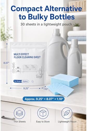 Floor Cleaning Tablets, 90 Sheets 3 Scent Pack, Multi Surface Floor Cleaner Sheets for Mopping, Floor Cleaner Tablets for Hardwood Tile Laminate Vinyl, Blue Camellia Lavender Wild Peach Hibiscus - Image 6