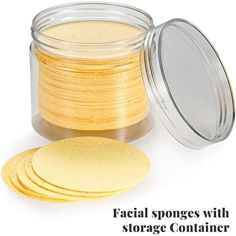 GAINWELL 50-Count Compressed Facial Sponges with Storage Container, for Facial Cleansing, Reusable Makeup Remover, Portable, Suitable for Travel, Yellow - Image 5