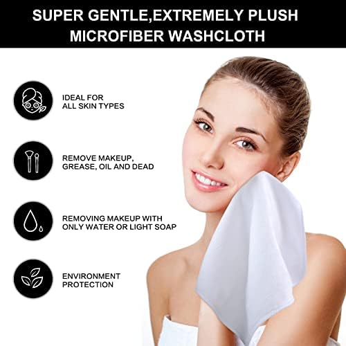 SINLAND Microfiber Facial Cloths Fast Drying Washcloth 12inch x 12inch White 6 pack - Image 5
