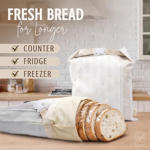 Nectar & Nest Reusable Beeswax Bread Bags for Homemade Bread & Sourdough - Image 3