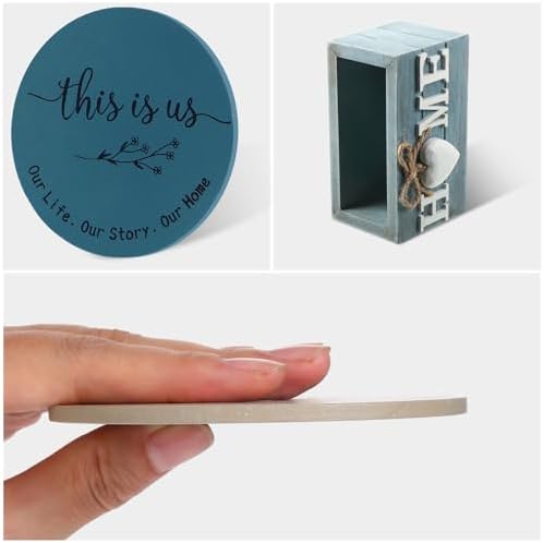 Queekay House Warming Gifts New Home Farmhouse Coasters Set of 6, Ocean - Image 3
