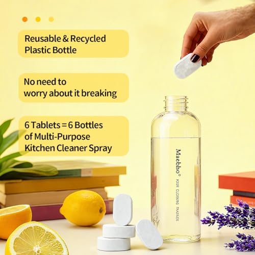 Multi-Surface Cleaner Refill Tablets with a Bottle, 6-Pack Refill, All-Purpose Cleaning Supplies Home & Kitchen - Non-toxic & Effective 6 x 10.14 Fl oz Bottles - Image 4