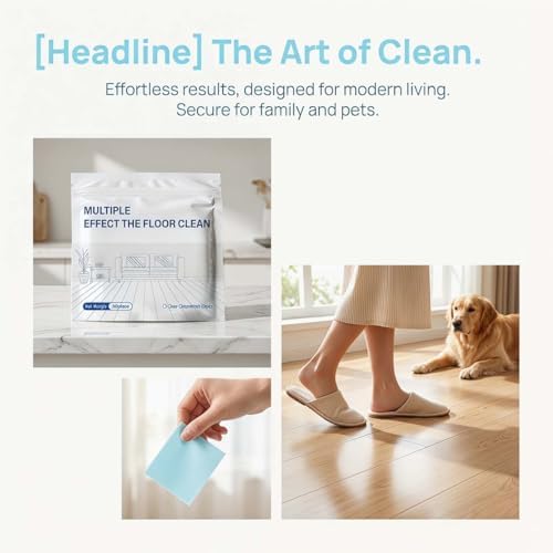 100 Piece Floor Cleaning Tablets Multi-Surface Cleaner, Multi-Surface Floor Cleaning Tablets, Multiple Effect the Floors Clean, Concentrated Cleaner for Hardwood, Tile, Laminate & More (Blue) - Image 3