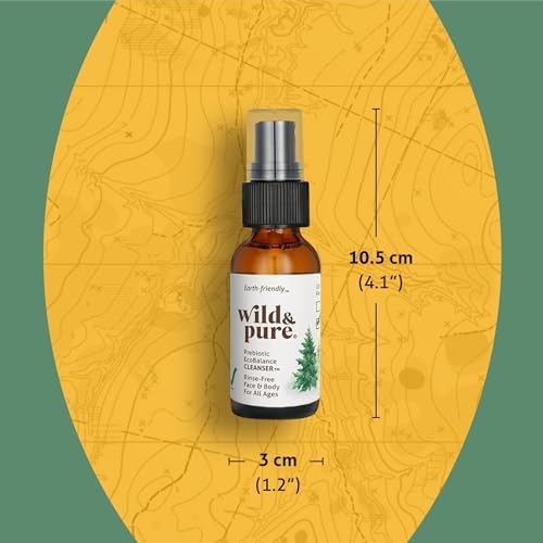 Wild & Pure Sensitive Skin Travel Size Body Wash Set (1.7 Oz Foam, 0.9 Oz Spray + Flannel Wipes) | Cleanser, Deodorizer, Moisturizer | pH-Balanced, Microbiome-Friendly | EcoBalance Refillable Skincare - Image 3
