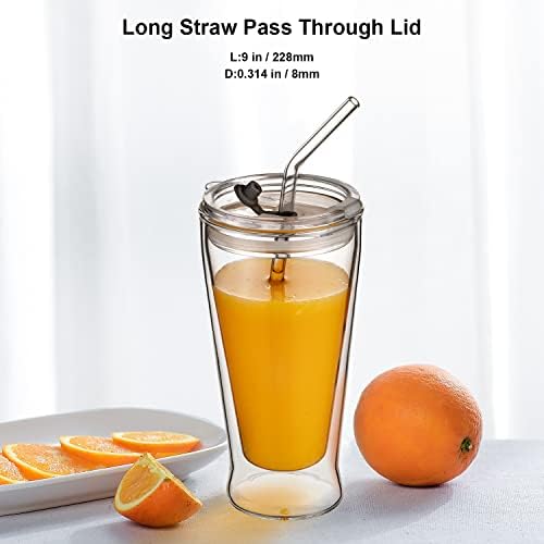 Reusable Glass Straws Bent for 16 oz Tumbler, 9 inch 8mm (Pack of 2) - Image 3