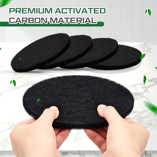 Pangda 4 Pack Oval-Shaped Charcoal Filters for Compost Bucket Countertop Bin Pails in Indoor, Activated Charcoal Filter Dimensions Approx 6-1/2 x 5 Inches 3/8 Inch Thick - Image 3