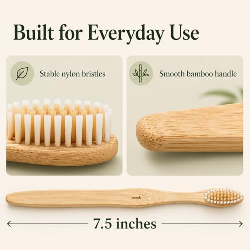Bamboo Toothbrushes 10 Pack - Soft Nylon Bristles, Numbered - Image 5