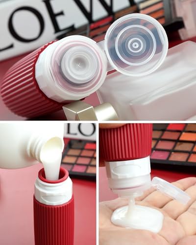 Mrsdry Travel Bottles for Toiletries 8 Pack, TSA Approved 3 oz Travel Containers, Clear Bag, Leak Proof Silicone Squeezable Jars - Image 2