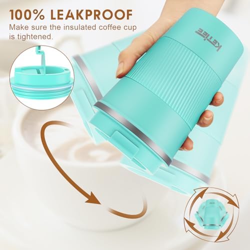 KETIEE Travel Mug 12oz: Vacuum Insulated Coffee Mug with Leakproof Lid - Image 4