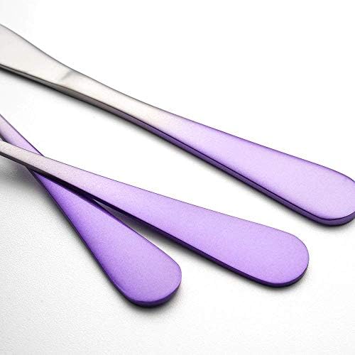 Travel Utensils Set with Case Reusable Portable Cutlery Set Stainless Steel 8pcs Including Dinner Knife Fork Spoon Chopsticks straws (Gradient Purple) - Image 4