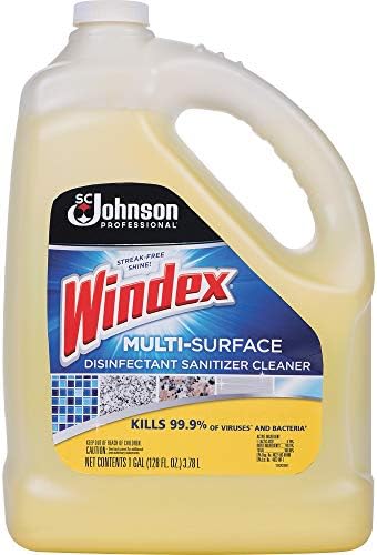 Windex 657067 T Multi-Surface Disinfectant Cleaner, Citrus, 1 gal Bottle (Case of 4) by Windex