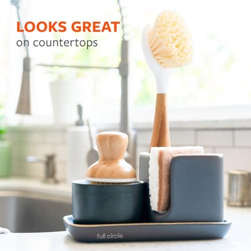 Full Circle Daily Dish Brush, Bamboo Handle Dish Brush for Kitchen - Image 5