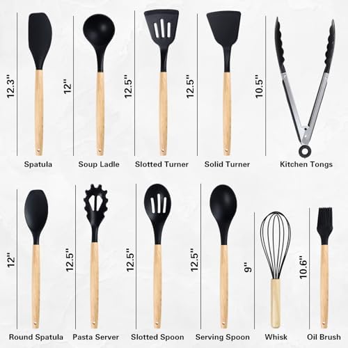 19 PCS Black Kitchen Cooking Utensils Set Kitchen Tools Set - Image 2