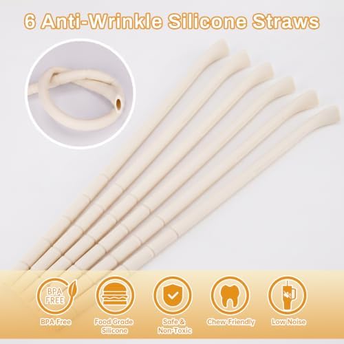 NiHome 6PCS Silicone Anti-Wrinkle Straws Fit for Stanley 40oz 30oz Tumblers - Image 5