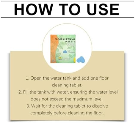 12PC Floor Cleaning Tablets – Powerful Floor Cleaner Cleaning Solution for Mop, Multi-Surface Cleaner for Tile & Vinyl Floors, Dissolvable Floor Cleaner Tablets for Hard Floors, Lemon Scented (2pc) - Image 7