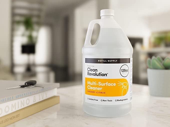 Clean Revolution Multi Surface Cleaner Refill Supply, Non-Toxic, Eco-Friendly & Plant-Based, Ready to Use, Dreamy Citrus, 128 Fl Oz (Pack of 4) - Image 2