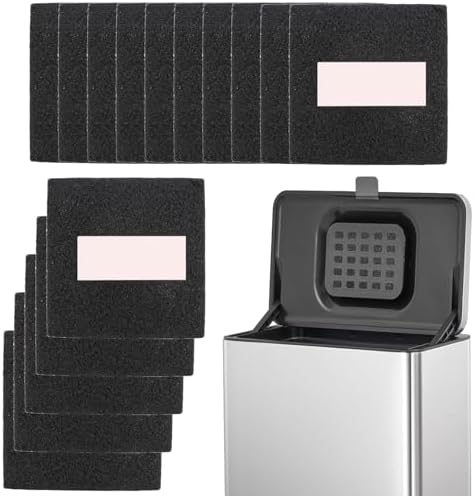 15 Pack Trash Can Odor Filter Refills for Trash Can and Compost Bin, Activated Charcoal Deodorizer Sheets for Indoor Kitchen Compost Bucket Countertop and Recycle Bin, Square 3.9 Inch - Image 2
