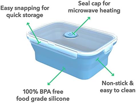 Vremi Silicone Food Storage Containers with BPA Free Airtight Plastic Lids - Image 3