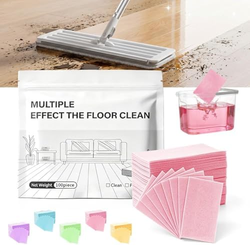 Floor Cleaning Tablets Multi-Surface Cleaner, 2026 New Multi-Effect Dissolvable Floor Cleaning Sheets for Mopping, Hardwood, Tiles, Glass Deep Cleans (300Pcs, Peach & Hibiscus Scent) by Asilumi