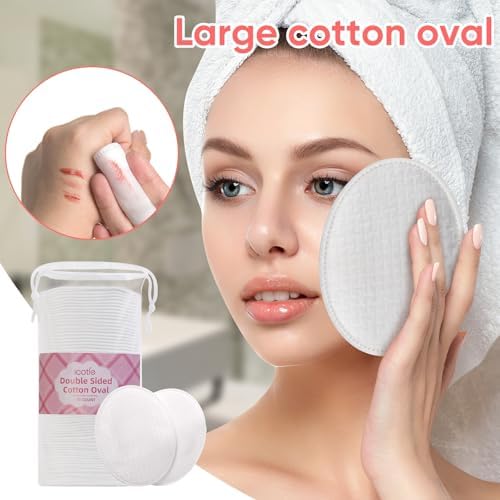 ICOTLE Large Oval Cotton Pads, 280 Count, 3-Layer Dual Textured Design, Lint-Free and Extra Soft, Ideal for Makeup Removal, Facial Cleansing, Toner Application, and Skincare for All Skin Types - Image 5