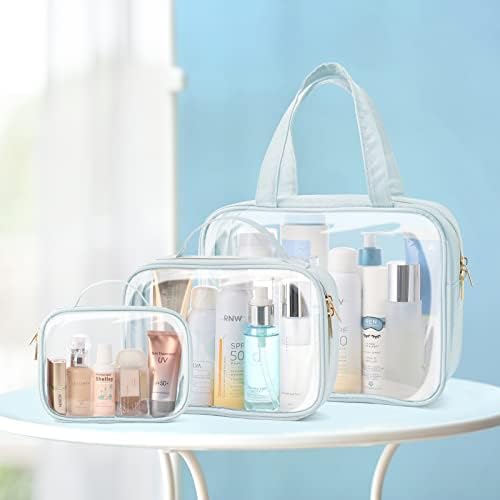 PACKISM Clear Makeup Bag Travel - TSA Approved Toiletry Bag, 3 Grayish Blue - Image 6