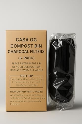 6 Pack Compost Bin Charcoal Filters - Activated Carbon Replacement Discs for Kitchen Compost Buckets & Pails I Eliminates Odors I Eco Friendly & Universal Fit - Image 3