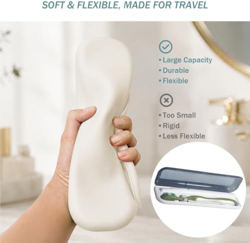 Silicone Toothbrush Travel Case, Pro Large Toothbrush Case for Traveling - Image 4