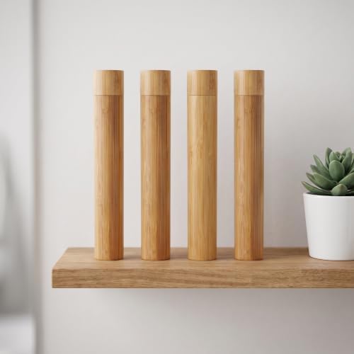 4PCS Travel Bamboo Toothbrush Case - Empty Portable Reusable Toothbrush Tube with Cover for Travel Trip Camping - Personal Tools Container Holder Organizer - Image 5
