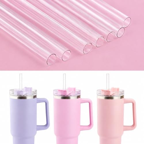 Replacement Straws Compatible with 30 oz Stanley Quencher Tumbler, 10.5 Inch Clear Reusable Straws, Drinking Cup Accessories, 6 Pack - Image 5