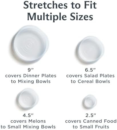 Stasher Reusable Silicone Stretch Lids, Clear, 4-Pack, Variety of Sizes - Image 4