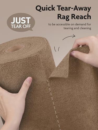 Fantasticlean Microfiber Cleaning Cloth Roll- 75 Sheets, 12" x 12" (Tan) - Image 4