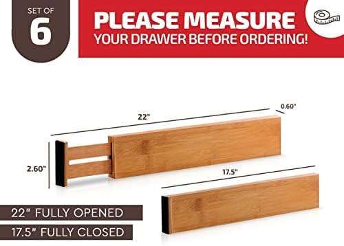 6-Pack Drawer Dividers 2.6-Inch High Dresser Drawer Organizer 16 to 22 Inch - Image 3
