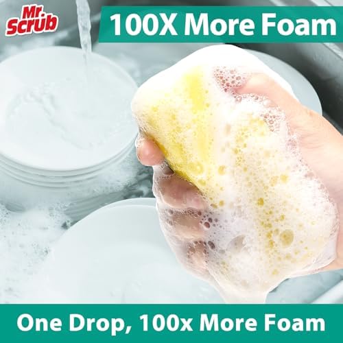 Mr. Scrub Sponges Kitchen Scrub Dish Sponge Scouring Pad, 48 Pack Cleaning Brush Scrubber Supplies for Soap, Dishwashing Dinnerware Sets Pan Pot Towels Cloth Rags Holder Glass Dishwasher Sink Bathroom - Image 5