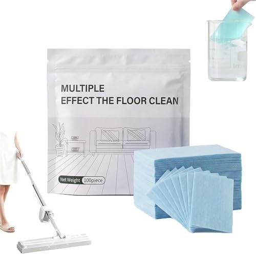 100 Piece Floor Cleaning Tablets Multi-Surface Cleaner - Heavy Duty Dissolvable Floor Cleaner Tablets for Mopping, No-Rinse Laminate Floor Cleaner, Tile & Hardwood Floor Revive, Fresh Scent(Blue) by Unknown