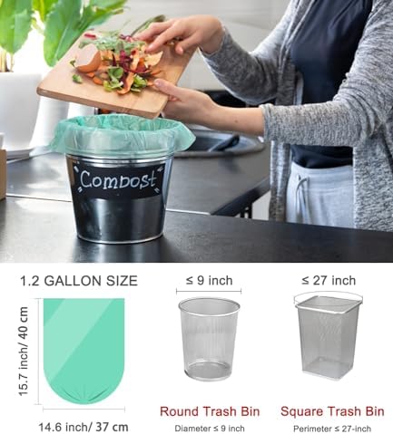 Compostable Trash Bags 1.2 Gallon 150 Packs,AYOTEE Compost, Biodegradable trash bags - Image 5