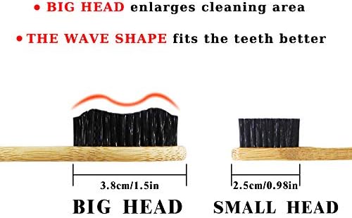 Super Hard Toothbrush Bamboo Toothbrush Large Brush Head Manual Toothbrsuh Hard Bristles Pack of 4 - Image 4