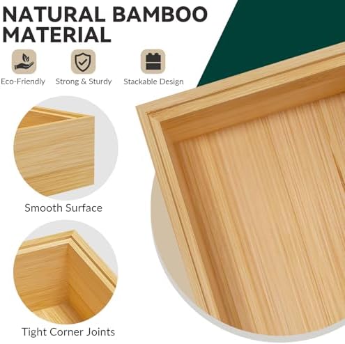 Lixple Bamboo Kitchen Drawer Organizer, 2 Pack, 15" x 6" x 2" - Image 5