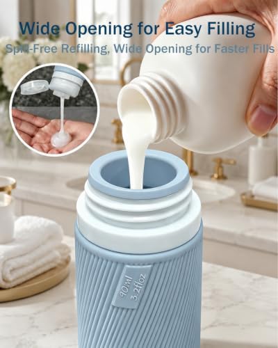 Redfly Silicone TSA Approved Travel Bottles for Toiletries, Leak proof, 3oz - Image 4
