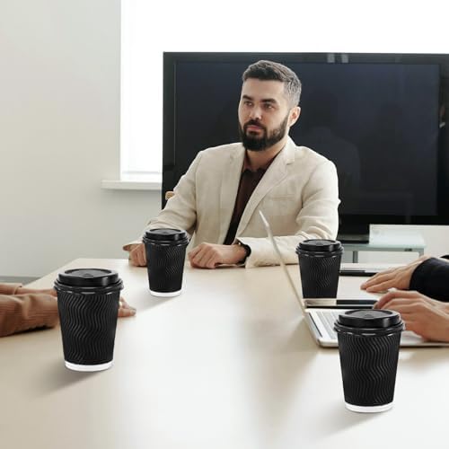 Lamosi 500 Pack 12 oz Coffee Cups with Lids, Disposable To Go Paper Cups - Image 6