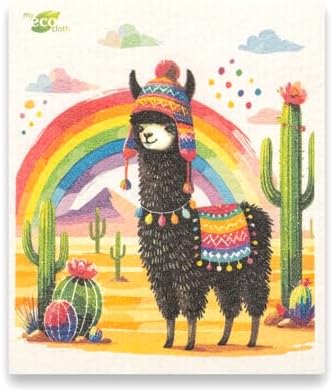 SWEDEdishcloths - Eco Friendly Cellulose Sponge Dish Towels - Mixed Set of 6 (One of Each Design) Llama Swedish Dish Cloths - Image 2
