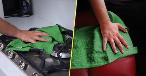 Avalon Towels Bar Towels (Pack of 60) Size 14x17 Inches – 100% Cotton, Absorbent and Reusable Cleaning Rags, Multipurpose Cleaning Towels, Terry Cloth Rags, Durable Shop Rags (Green) - Image 5