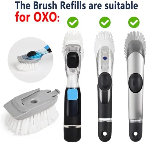 Dish Brush Refill Head 4 Pack Compatible with OXO Dish Brush Head - Image 4