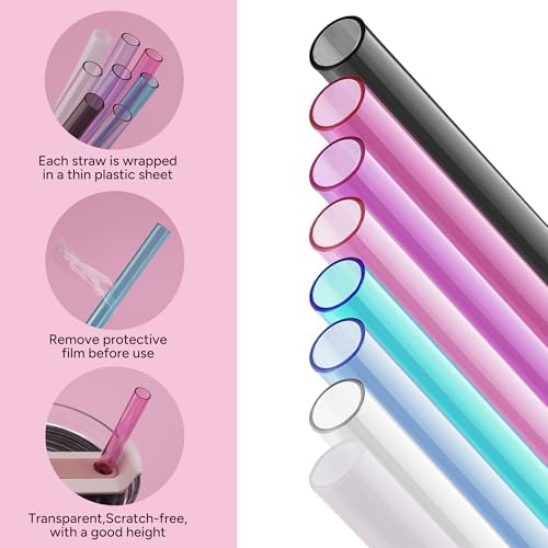Replacement Straw Compatible with 40 oz Stanley Quencher Tumbler, 12 Inch Extra Long Reusable Plastic Straws for 40 oz Cup, Blue-6 Pack - Image 4