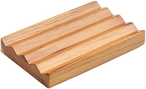 HTB Teak Wood Soap Dish for Shower,Non-Slip Soap Holder Bathroom by HTB