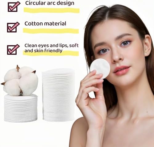 150 Count 100% Organic Cotton Rounds | Soft, Reusable & Hypoallergenic Makeup Remover Pads | No Lint,Double-Sided for Toner & Skincare (2.3")，Triple-Layer, Lint-Free Makeup Remover Pads (150 Count) - Image 4